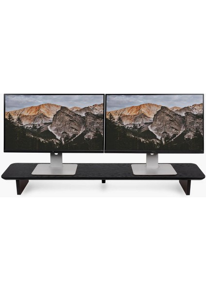 Çift Monitör Yükseltici Ahsap Stand - Monitör Standı - Monitör Desk