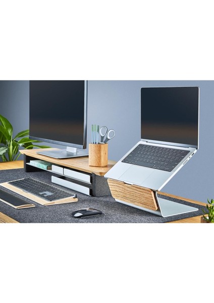 Grovemade Premium Laptop Standı - Dizüstü Bigisayar Yükseltici Stand - Meşe