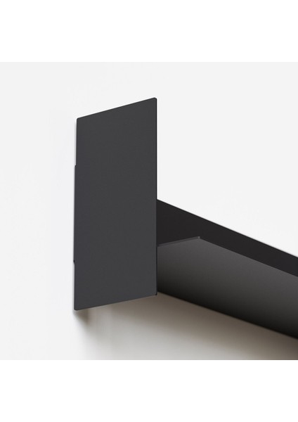 Dekoratif Metal Duvar Rafı - 45X15 - Siyah