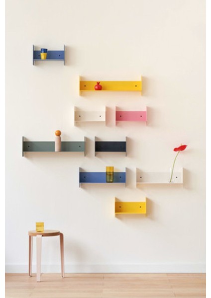 Dekoratif Metal Duvar Rafı - 45X15 - Siyah