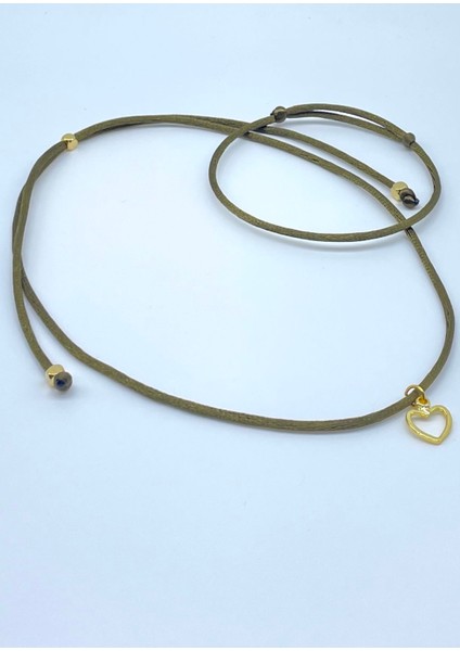 Yılbaşı Hediyelik Haki İpek Floş Kolye ve Bileklik Seti