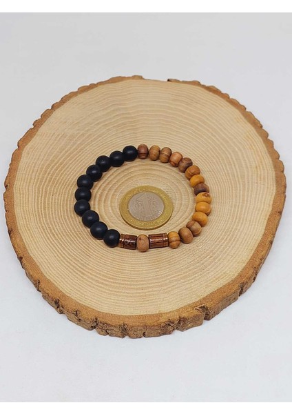 Zeytin Ağacı & Oniks Taşı 8mm Tasarım Bileklik Hawaii Model (5117) indirimleri