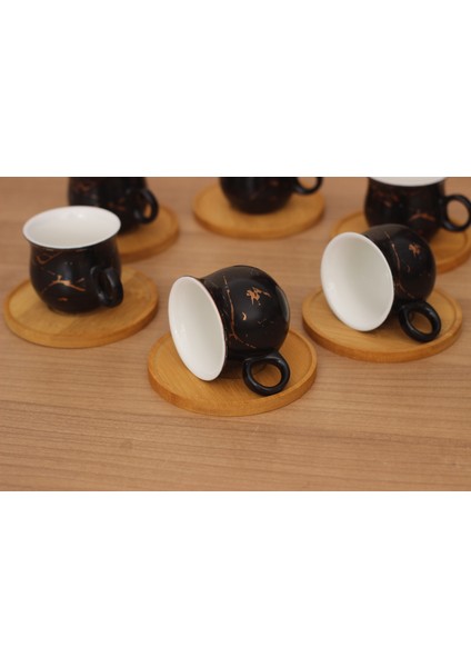 Mermer Desen 6 Kişilik Kahve Fincanı Fincan Takımı