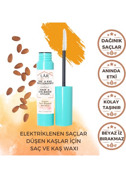 Elektriklenen Saçlar ve Düşen Kaşlar İçin İz Bırakmayan - Unisex - Keratinli Arganlı Saç Kaş Wax 15 ml