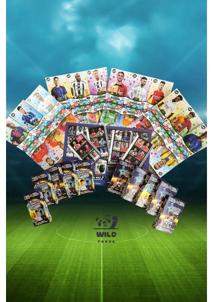 Futbolun Yıldızları 2025 ( 20 Kutu 120 Kart 120 Sticker 1 Adet Albüm) Oyun Kartları