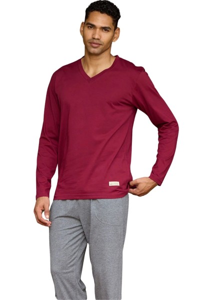 Erkek Battal V Yaka Pijama Takım 9135