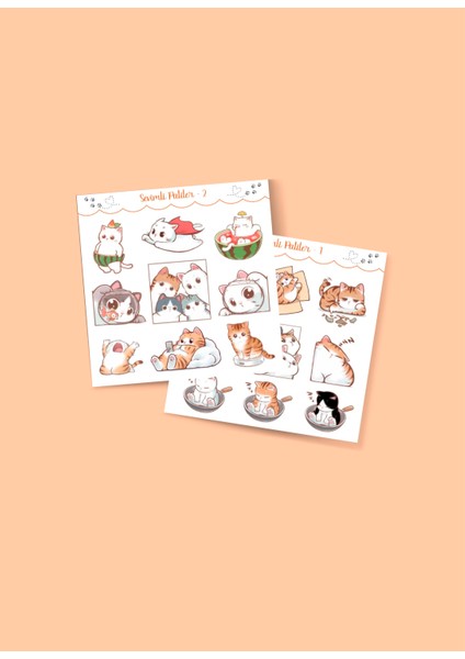 Sevimli Patiler - Kedi Sevimli Sticker - Parlak Kağıt - Özel Kesim - Telefon Tablet Laptop Süsleme fiyatları