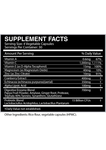 Immunity Alpha Lipoic Acid + Digestive Enzymes + Triphala