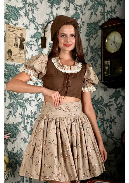 Vintage Kahverengi %100 Cotton Ikili Takım fırsatları