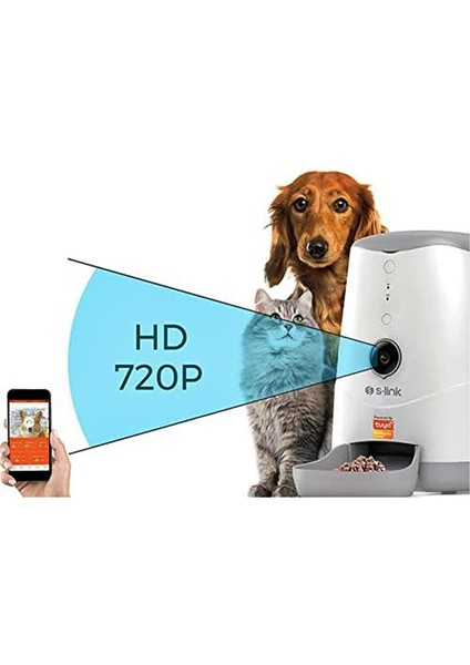 Sl-20 Hd Kameralı Akıllı Otomatik Kedi Köpek Besleyici Wifi Tuya Destekli