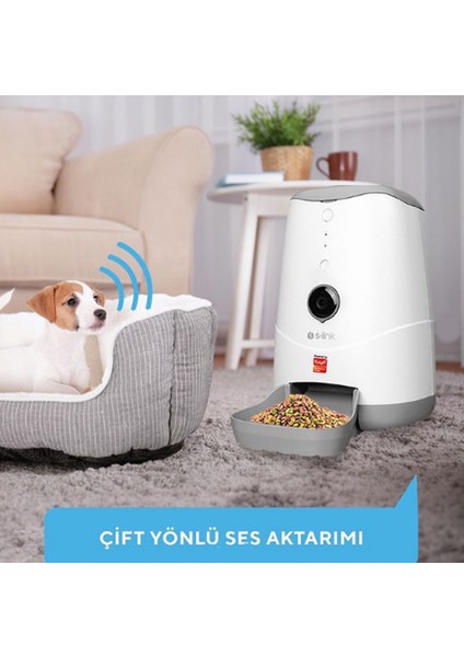 Sl-20 Hd Kameralı Akıllı Otomatik Kedi Köpek Besleyici Wifi Tuya Destekli