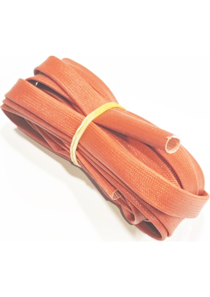 7mm H Class Cam Elyaf Örgü Silikon Izoleli Makaron 5 Metre, Çalışma -60/+250 Derece