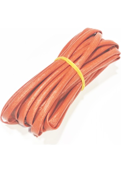 4mm H Class Cam Elyaf Örgü Silikon Izoleli Makaron 5 Metre, Çalışma -60/+250 Derece