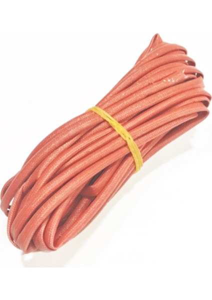 3mm H Class Cam Elyaf Örgü Silikon Izoleli Makaron 5 Metre, Çalışma -60/+250 Derece