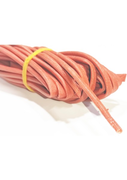 3mm H Class Cam Elyaf Örgü Silikon Izoleli Makaron 5 Metre, Çalışma -60/+250 Derece fırsatları