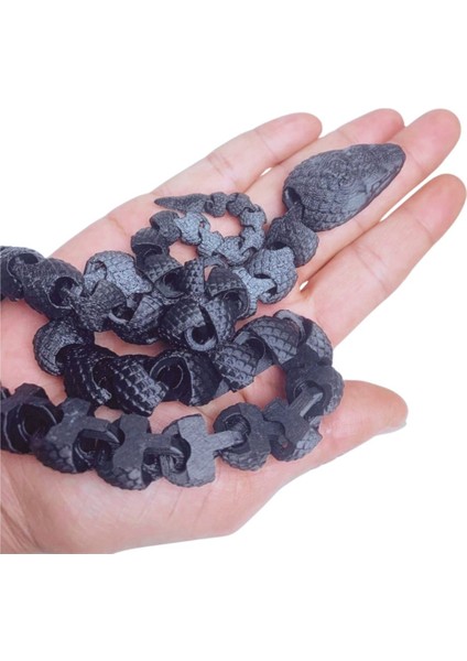 3D Hareketli Yılan Figürlü Oyuncak - Siyah