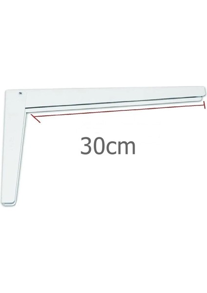 YT401 Duvara Montajlı Katlanır Masa Ayağı Aparatı - 30 cm Beyaz 1 takım