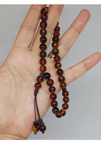 Kehribar Taşı Koyu Renk Tesbih 33'lük 8mm (23470)
