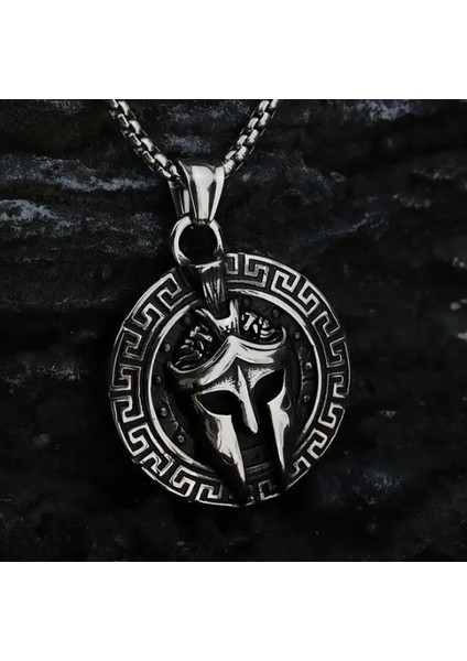 Paslanmaz Çelik Kolye Spartan Mask Kolye / Sparta Savaşçı Kolye / 70 cm Zincirli fiyatları