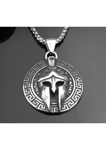 Paslanmaz Çelik Kolye Spartan Mask Kolye / Sparta Savaşçı Kolye / 70 cm Zincirli modelleri