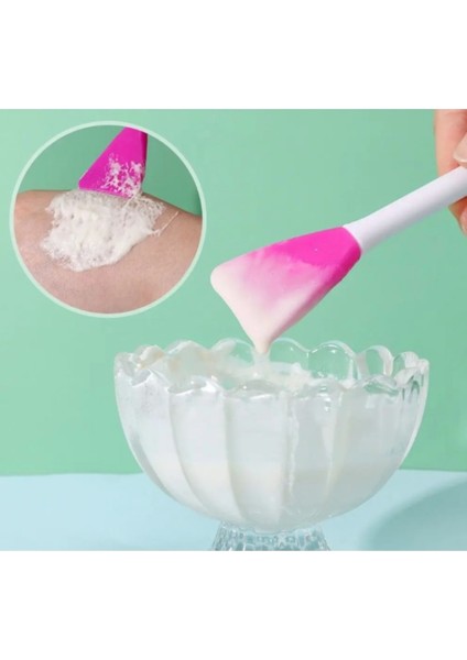 Yüz Temizleme Aparatı Yumuşak Fırçalı Maske Uygulama Spatulası Cilt Temizlik Peeling Uygulayıcı