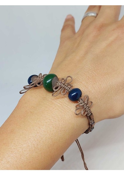 Seramik Boncuklu & Hematit Taşlı Makromeli Bileklik (54436) fırsatları