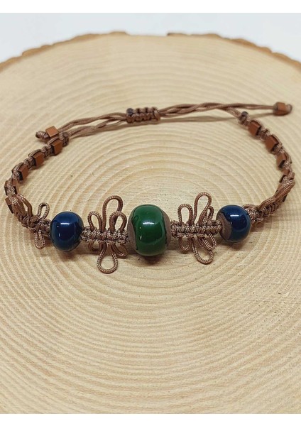 Seramik Boncuklu & Hematit Taşlı Makromeli Bileklik (54436) indirimleri