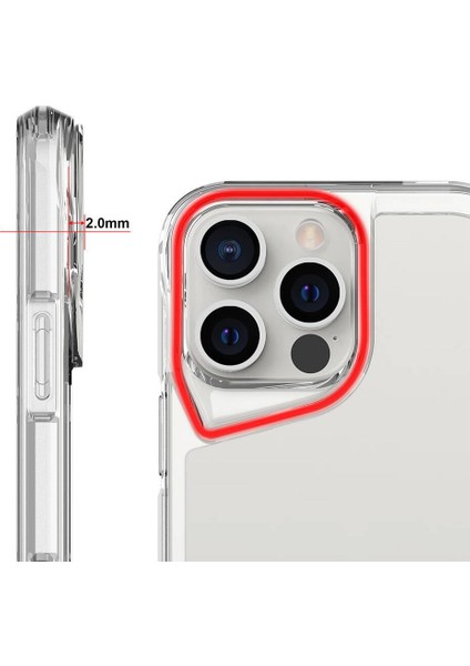 iPhone 16 Pro Uyumlu Şeffaf Kılıf Silikon Kapak Yükseltilmiş Kenarlar Darbe Emici Max Koruma