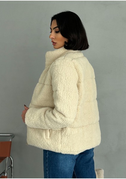 Peluş Kabartma Teddy Kadın Şişme Mont fırsatları