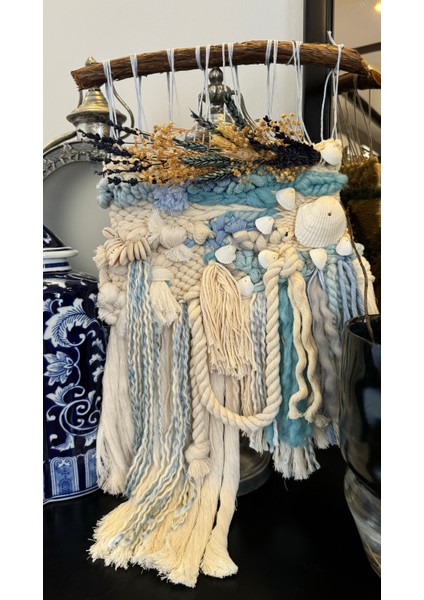Okyanus Yünlü Makrome Ipli Tasarım Bohem Duvar Dekorasyonu fiyatları