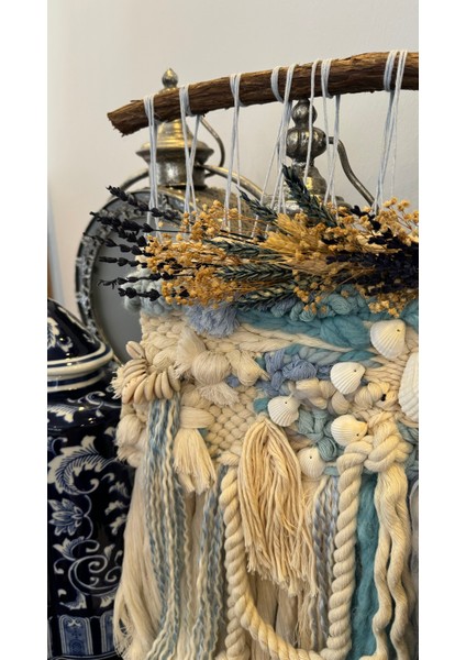 Okyanus Yünlü Makrome Ipli Tasarım Bohem Duvar Dekorasyonu modelleri