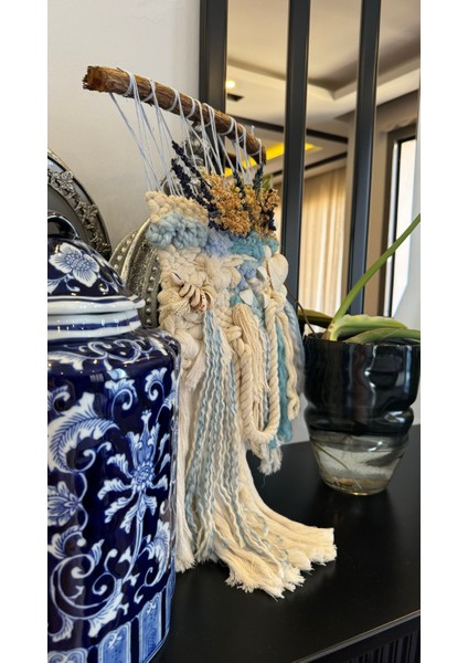 Okyanus Yünlü Makrome Ipli Tasarım Bohem Duvar Dekorasyonu fırsatları