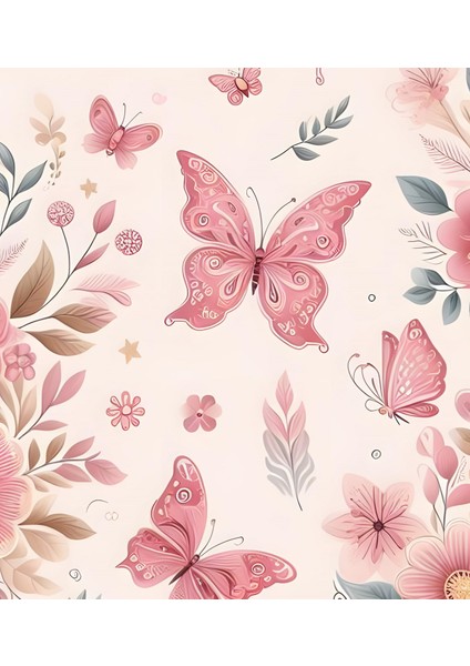 5 Adet Kelebekli Hediye Karton Çanta - Hediye Paketi - Hediye Çantası - Hediye Paketi 10X15 cm