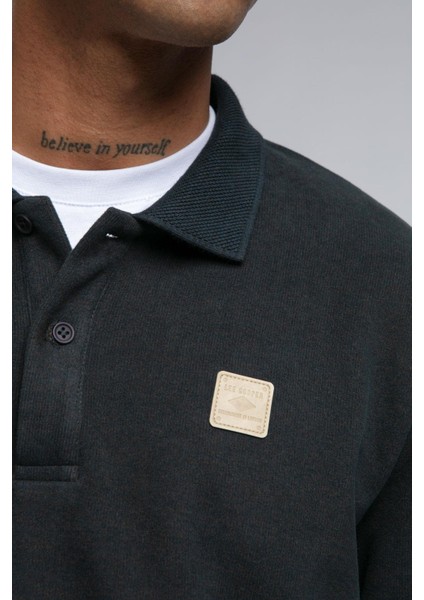 Erkek Newblend Polo Yaka Sweatshirt 241043 Kahve Melanj modelleri