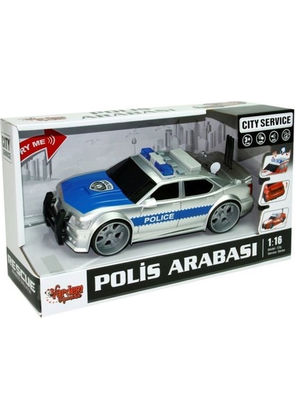 WY620A-B 1:16 Sürtmeli Sesli Işıklı Polis Arabası -Vardem