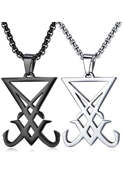 Paslanmaz Çelik Unisex Kullanım Lucifer Kolye