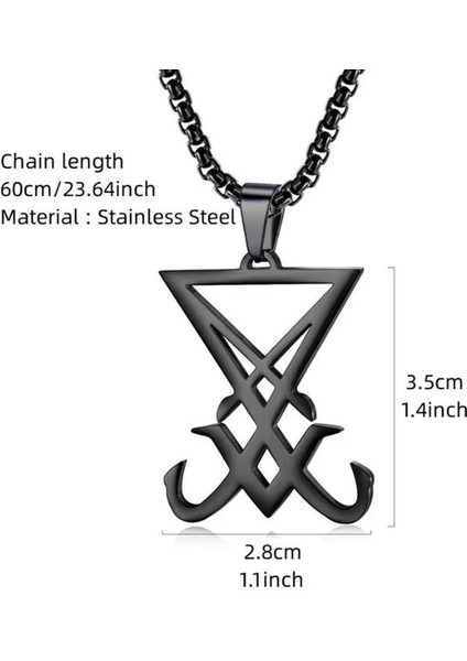Paslanmaz Çelik Unisex Kullanım Lucifer Kolye
