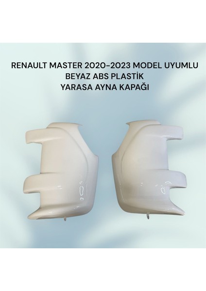 Renault Master 2020-2023 Model Uyumlu Beyaz Abs Plastik Yarasa Ayna Kapağı