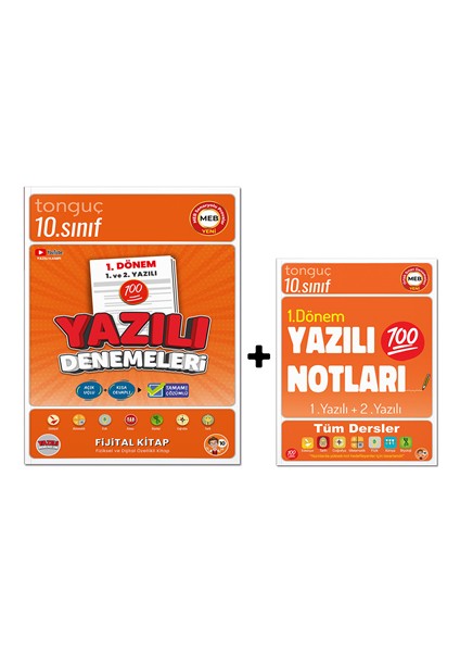 10. Sınıf 1. Dönem 1. ve 2. Yazılı Yazılı Denemeleri - Yazılı Notları 2'li Set