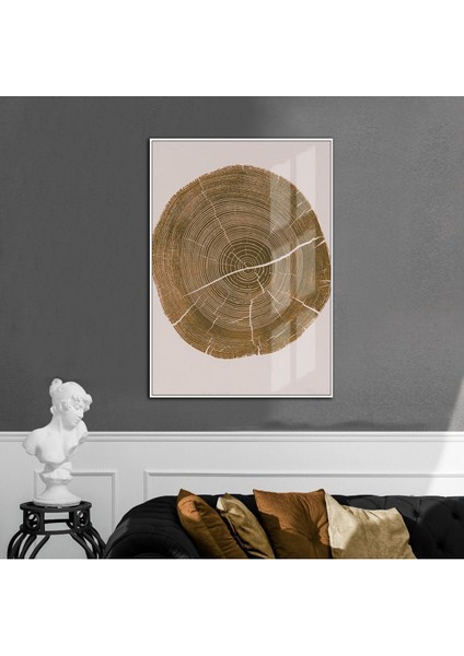 yeşil-Gri Soyut Model 02 |çerçeveli Temperli Cam Tablo Tekli Dikey