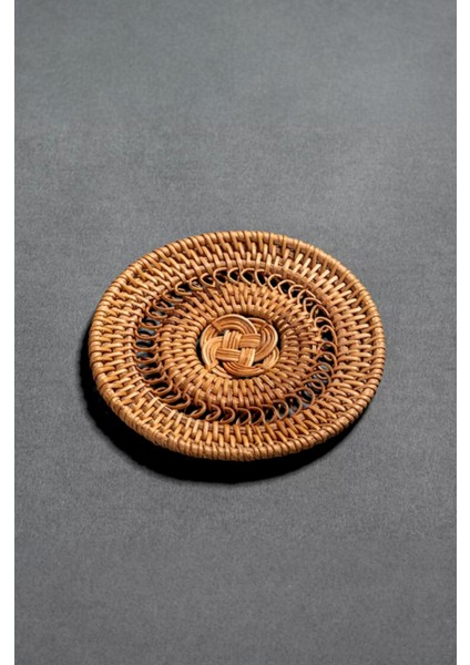 6'lı Set El Yapımı Doğal Rattan Bardak Altlığı Şık ve Dayanıklı Tasarım Bohem Iskandinav Tarz (10CM) Oceanpoint fırsatları