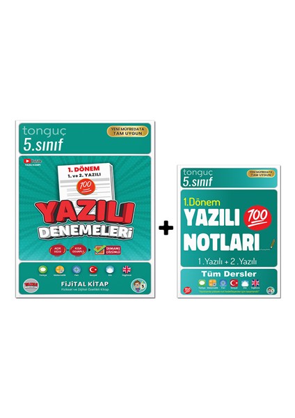 5. Sınıf 1. Dönem 1. ve 2. Yazılı Yazılı Denemeleri - Yazılı Notları 2'li Set