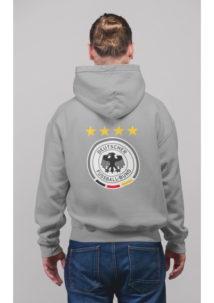 Almanya Milli Takım Forma Baskılı Unisex Kapüşonlu Fermuarlı Ceket Sweatshirt