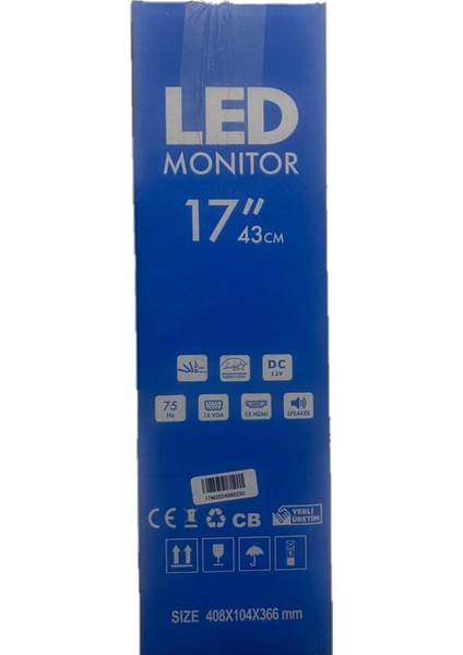 Crio 17'' Hd LED Cctv Monitör Vga-Hdmı- Girişli Hoparlörlü Kare Monitör