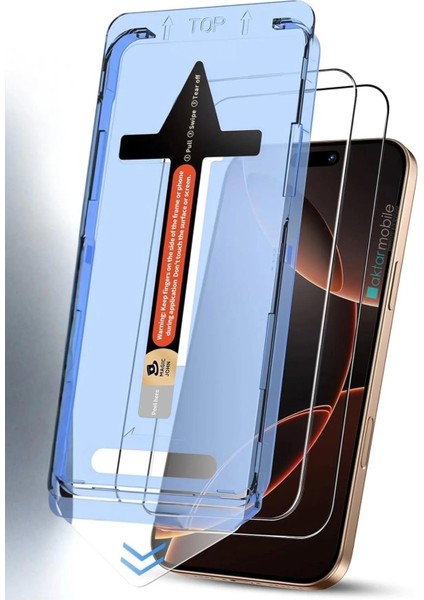 Apple iPhone 16 Ekran Koruyucu & Kolay Kurulum Aparatı 9h Temperli Cam Üstün Koruma