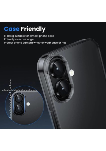 Apple iPhone 16 Uyumlu Kamera Lens Koruyucu Anti-Reftective Temperli Cam fiyatları