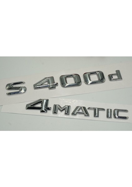 Benz S400D 4matic Bagaj Krom Metal 3m 3D Yazı Logo