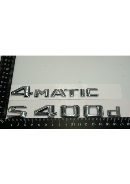 Benz S400D 4matic Bagaj Krom Metal 3m 3D Yazı Logo