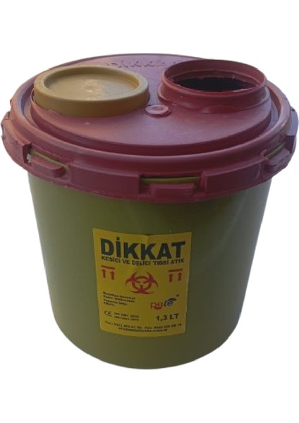 5 Adet Kesici ve Delici Tıbbi Enfekte Atık Kutusu 1.3 Lt