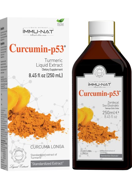 Curcumin P53 Zerdeçal Sıvı Ekstraktı Takviye Edici Gıda